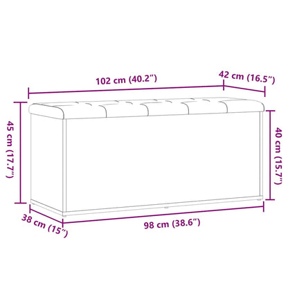Panca contenitore artigianale in rovere 102x42x45 cm in legno ingegnerizzato | homemem39