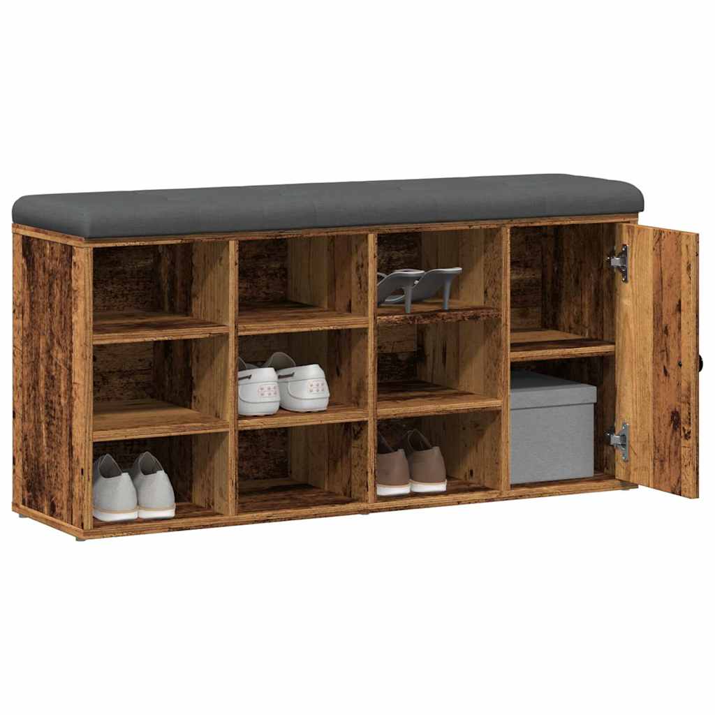 Panca Porta Scarpe Legno Antico 102x32x50 cm Legno Multistrato | homemem39