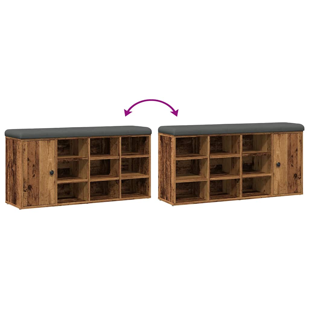 Panca Porta Scarpe Legno Antico 102x32x50 cm Legno Multistrato | homemem39
