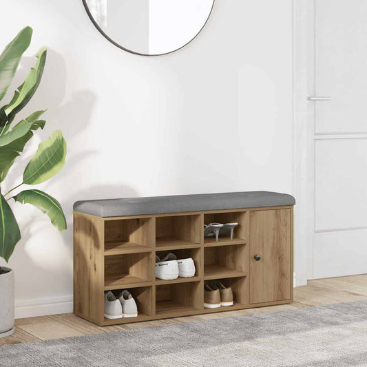 Panca Porta Scarpe Rovere Artigianale 102x32x50 cm Truciolato