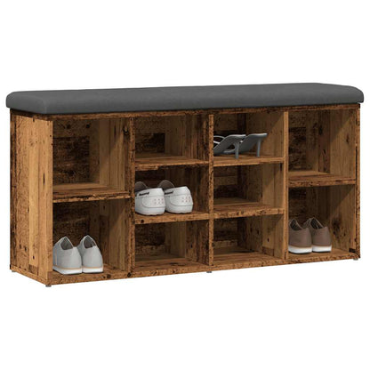 Panca Porta Scarpe Legno Antico 102x32x50 cm Legno Multistrato | homemem39