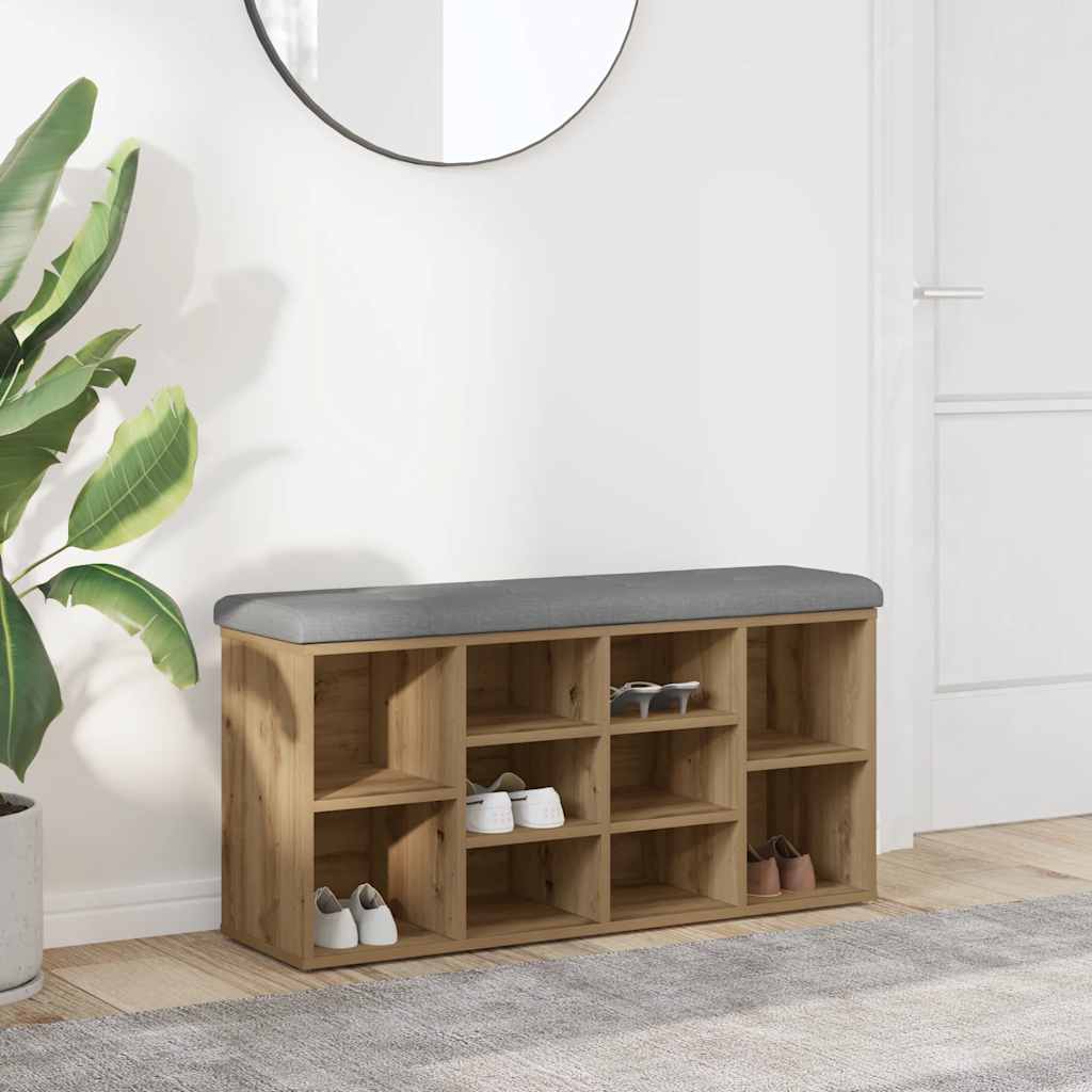 Panca Porta Scarpe Rovere Artigianale 102x32x50 cm Truciolato