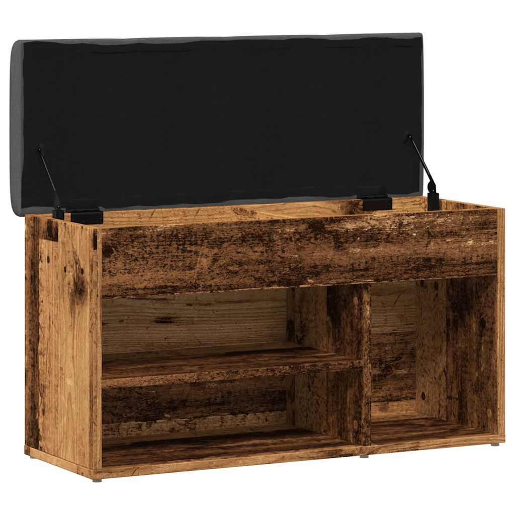 Scarpiera Legno Antico 82x32x45,5 cm in Legno Multistrato