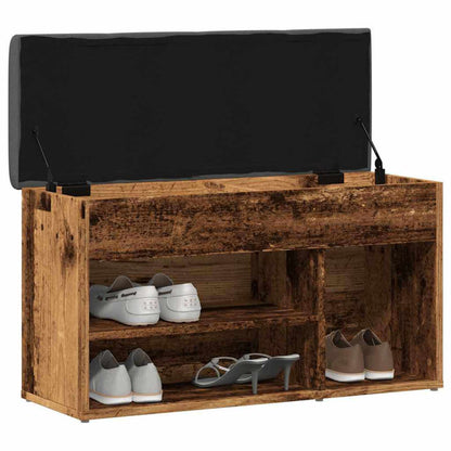 Scarpiera Legno Antico 82x32x45,5 cm in Legno Multistrato