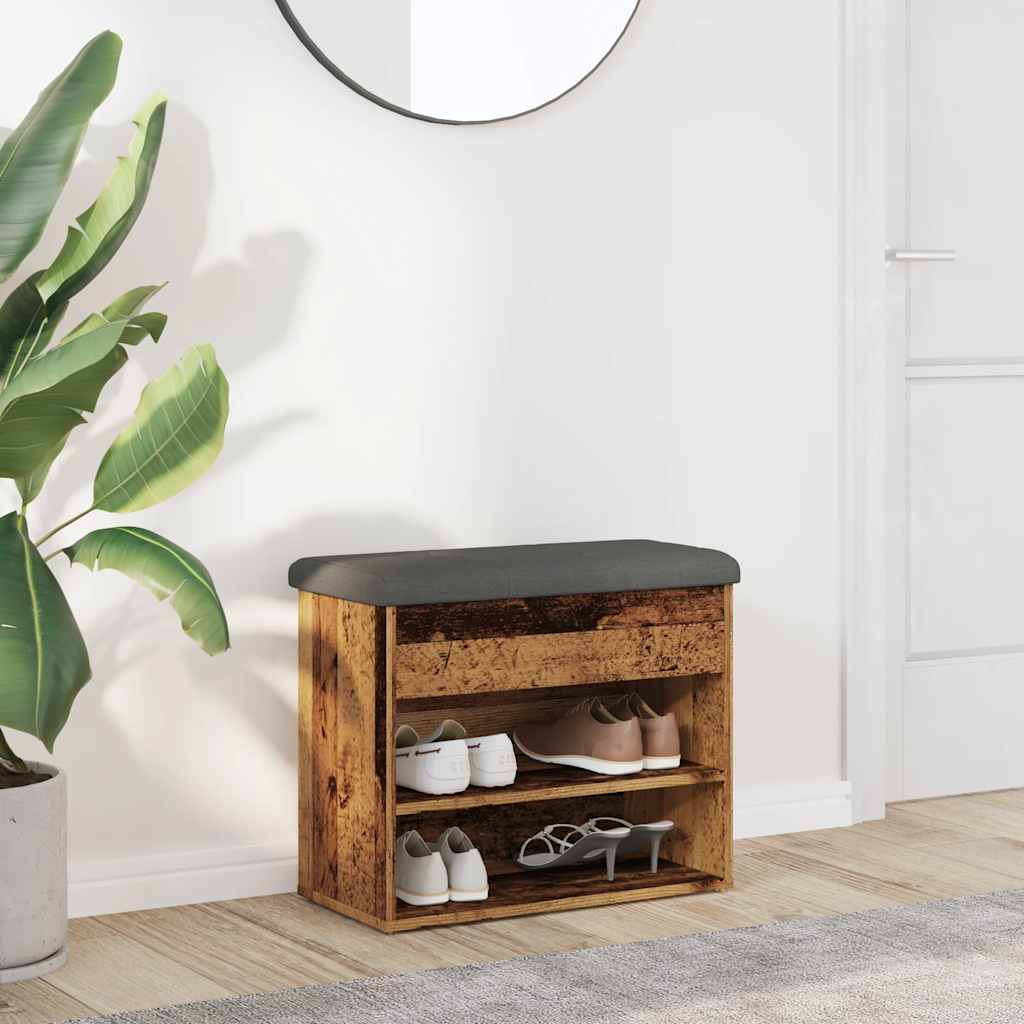 Scarpiera Legno Antico 62x32x50 cm in Legno Multistrato | homemem39