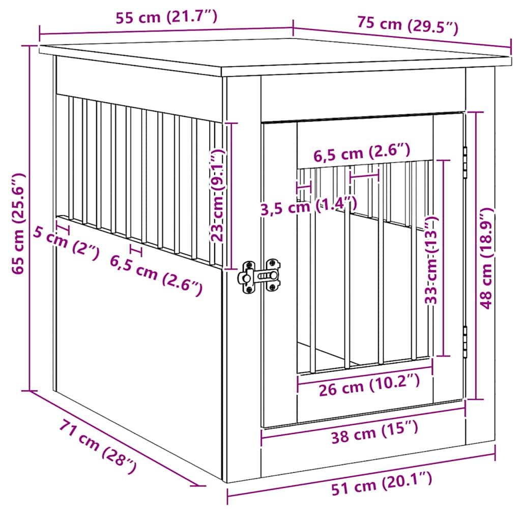 Gabbia Cani da Arredamento Legno Antico Legno Multistrato | homemem39