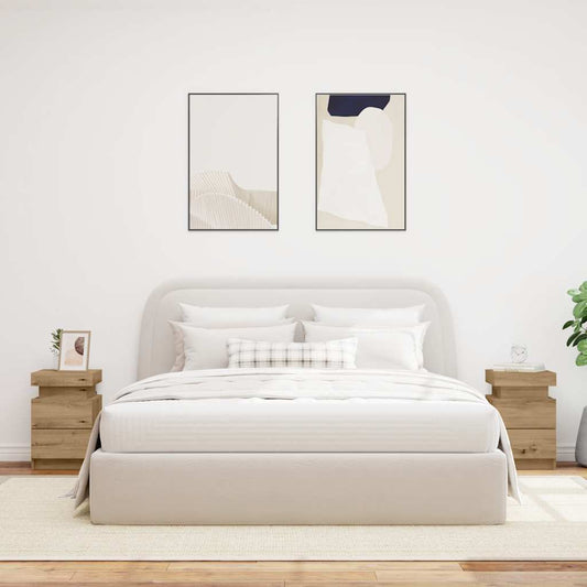 Comodini con LED 2pz Rovere Artigianale 40x30x40 cm Truciolato - homemem39