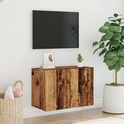 Mobile TV a Parete Legno Antico 60x30x41 cm - homemem39