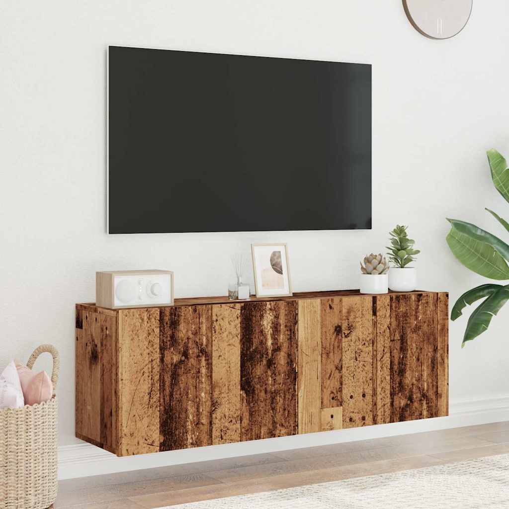Mobili TV a Parete 2pz Legno Antico 60x30x41 cm - homemem39