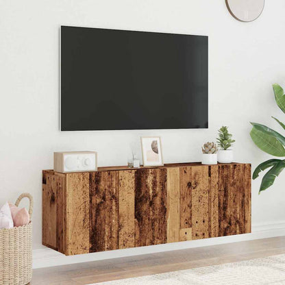 Mobili TV a Parete 2pz Legno Antico 60x30x41 cm - homemem39