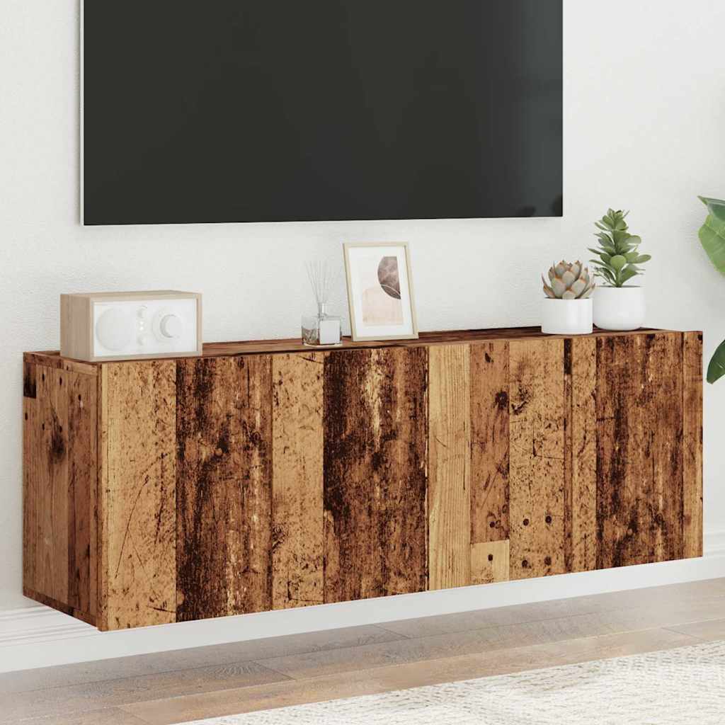 Mobili TV a Parete 2pz Legno Antico 60x30x41 cm - homemem39