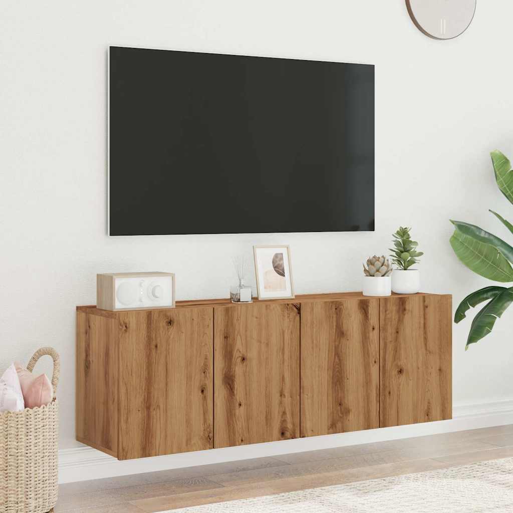 Mobili TV a Parete 2pz Rovere Artigianale 60x30x41 cm - homemem39