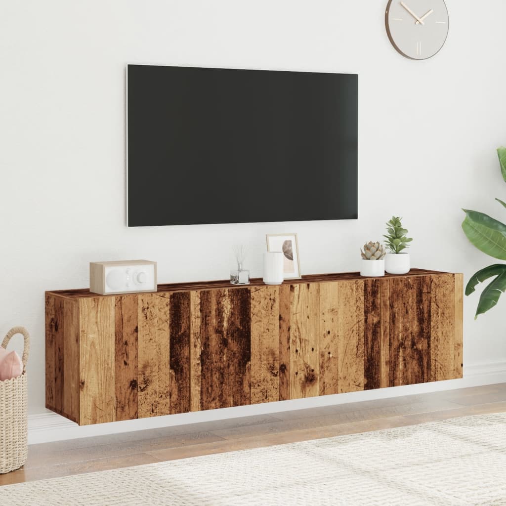 Mobili TV a Parete 2pz Legno Antico 80x30x41 cm - homemem39