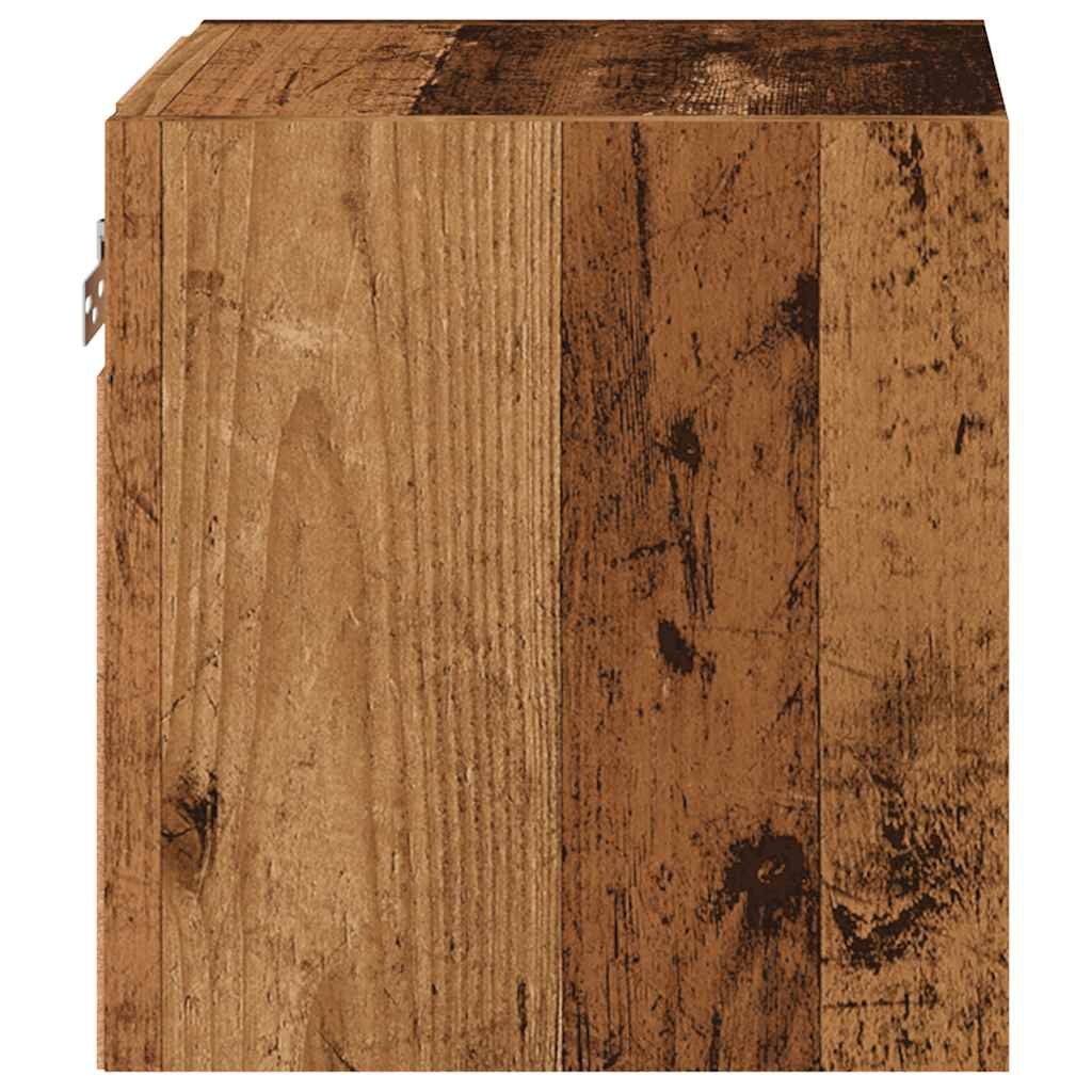 Mobili TV a Parete con Luci LED 2pz Legno Antico 30x28,5x30 cm - homemem39