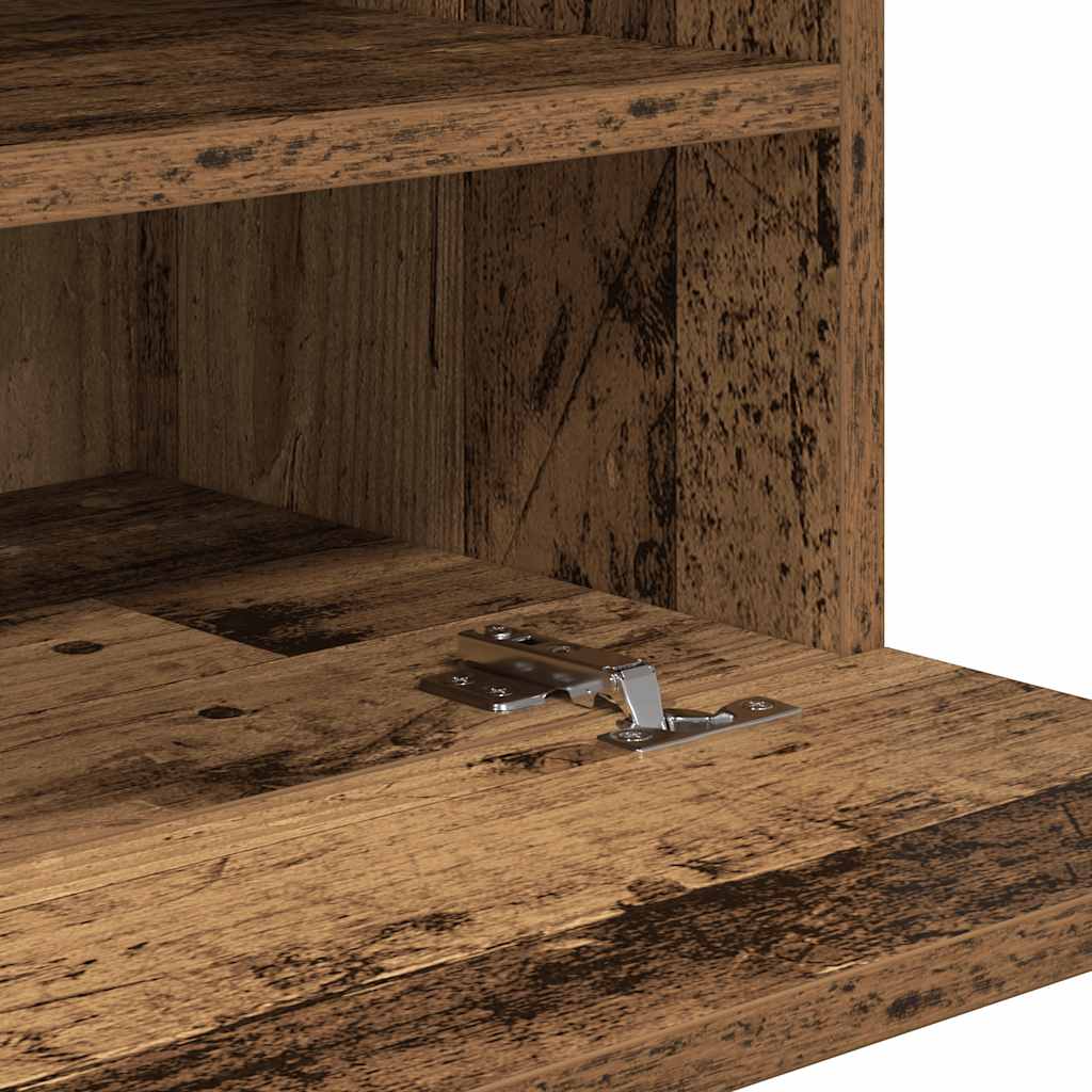 Mobili da parete con luci LED per TV 2pz Legno Vecchio 40x30x60,5 cm - homemem39