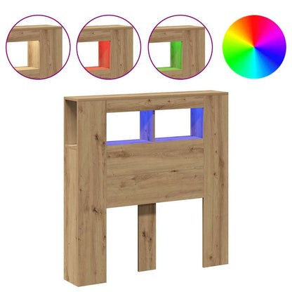 Testiera LED Rovere Artigianale 100x18,5x103,5 cm Multistrato