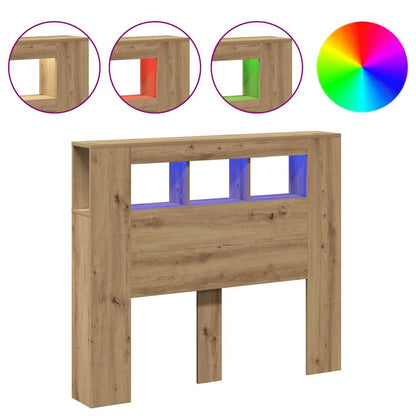 Testiera LED Rovere Artigianale 120x18,5x103,5 cm Multistrato