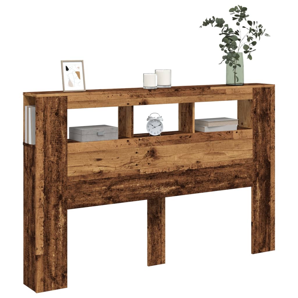 Testiera LED Legno Antico 160x18,5x103,5 cm Legno Multistrato - homemem39