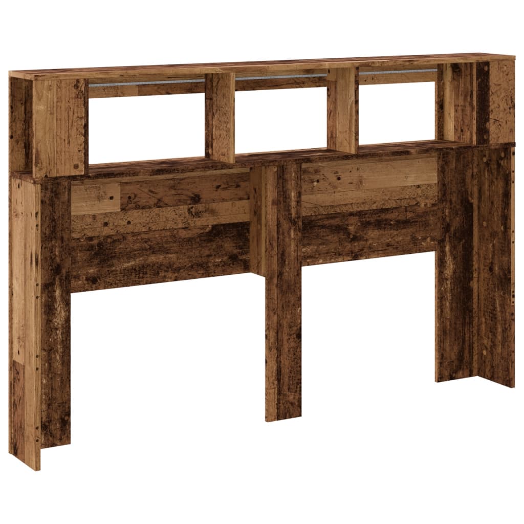 Testiera LED Legno Antico 160x18,5x103,5 cm Legno Multistrato - homemem39