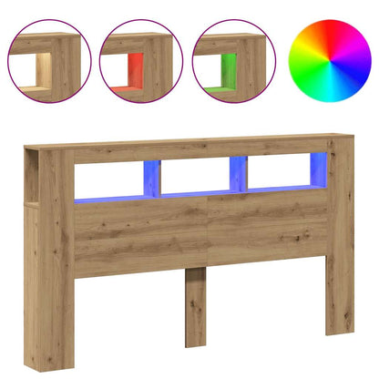 Testiera LED Rovere Artigianale 180x18,5x103,5 cm Multistrato