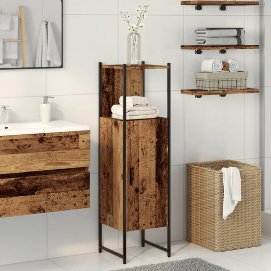 Armadietto Bagno Legno Antico 33x33x120,5 cm Legno Multistrato