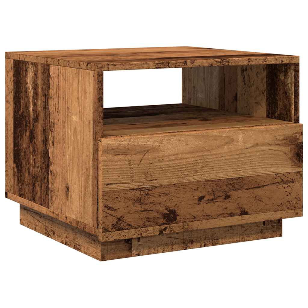 Tavolino da Salotto con Luci LED Legno Antico 50x49x40 cm | homemem39