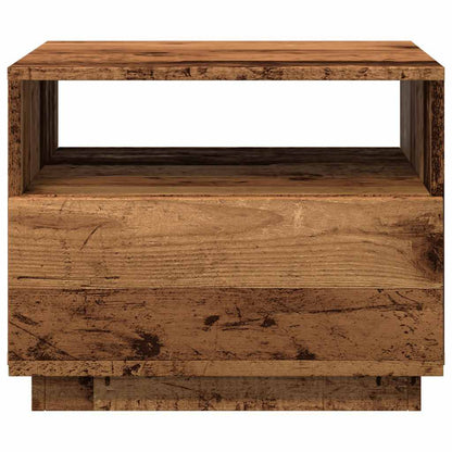 Tavolino da Salotto con Luci LED Legno Antico 50x49x40 cm | homemem39