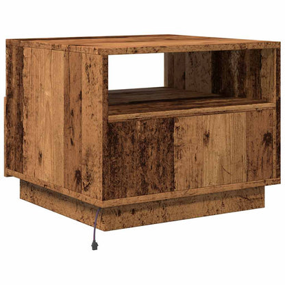 Tavolino da Salotto con Luci LED Legno Antico 50x49x40 cm | homemem39