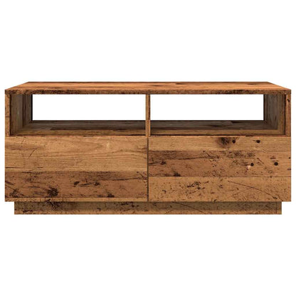 Tavolino da Salotto con Luci LED Legno Antico 90x49x40 cm | homemem39