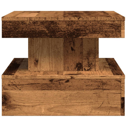 Tavolino da Salotto con Luci LED Legno Antico 50x50x40 cm