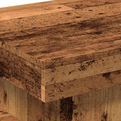 Tavolino da Salotto con Luci LED Legno Antico 50x50x40 cm