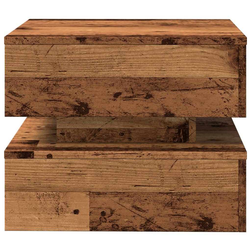 Tavolino da Salotto con Luci LED Legno Antico 50x50x40 cm | homemem39