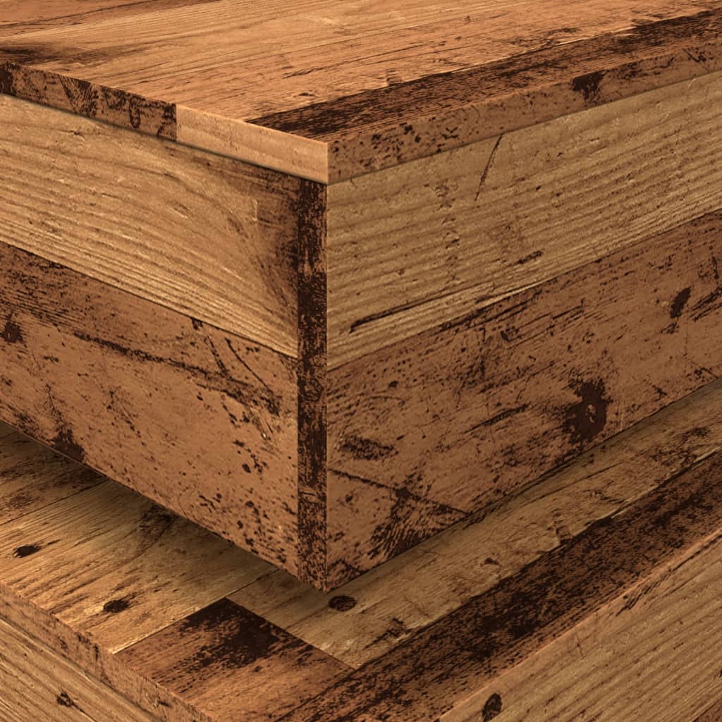 Tavolino da Salotto con Luci LED Legno Antico 50x50x40 cm | homemem39