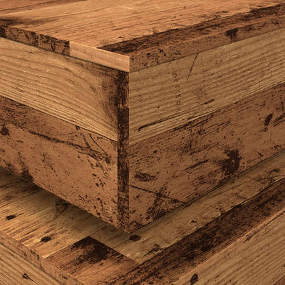 Tavolino da Salotto con Luci LED Legno Antico 50x50x40 cm | homemem39