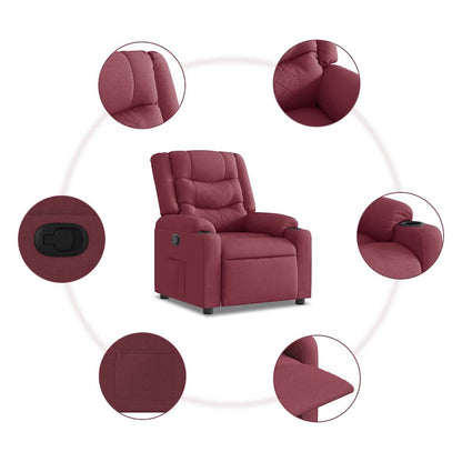 Poltrona Reclinabile in Tessuto Rosso Vino | homemem39
