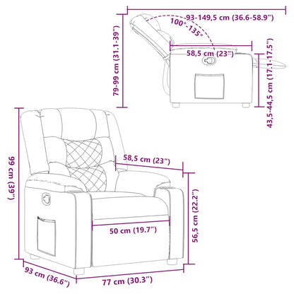 Poltrona Reclinabile in Tessuto Marrone - homemem39