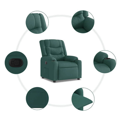 Poltrona Reclinabile in Tessuto Verde Scuro | homemem39