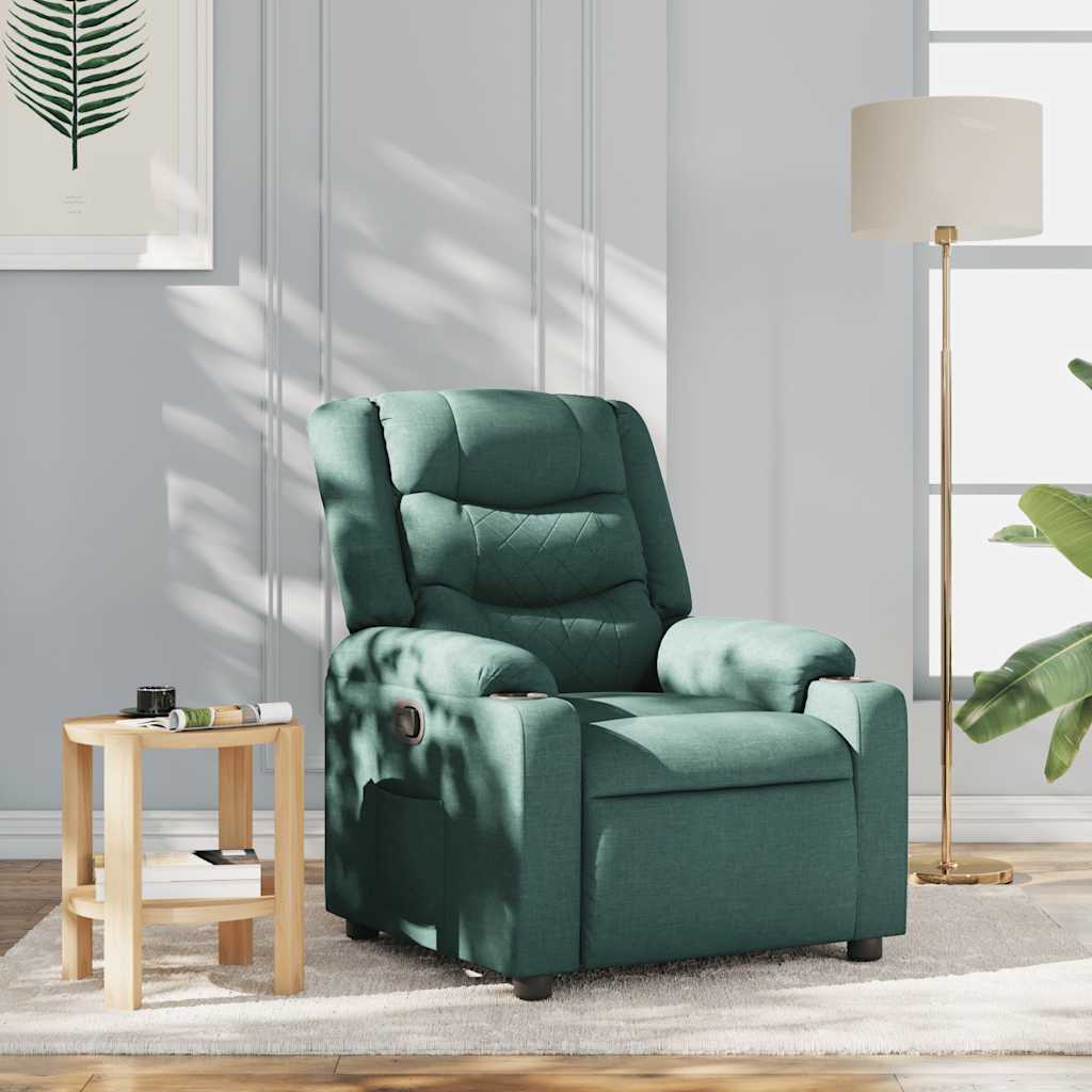 Poltrona Reclinabile in Tessuto Verde Scuro | homemem39