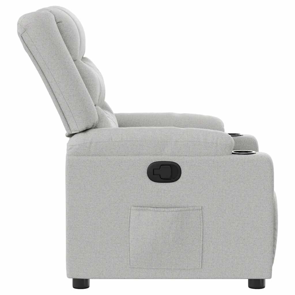 Poltrona Reclinabile in Tessuto Grigio Nuvola
