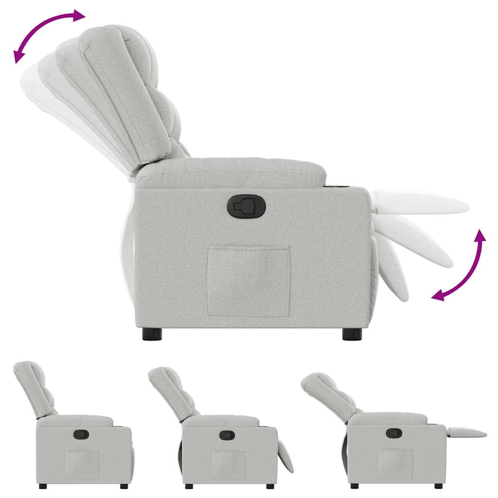 Poltrona Reclinabile in Tessuto Grigio Nuvola - homemem39