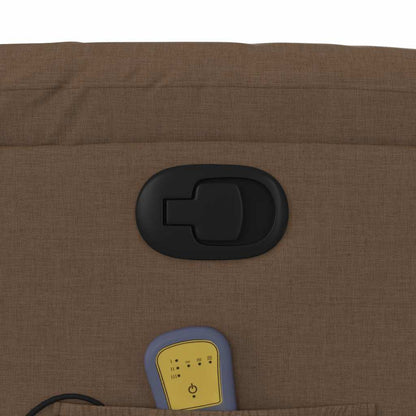 Poltrona Massaggiante Reclinabile Marrone in Tessuto