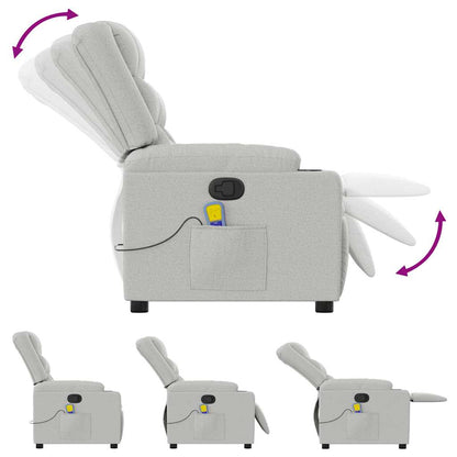 Poltrona Massaggiante Reclinabile Grigio Nuvola in Tessuto - homemem39