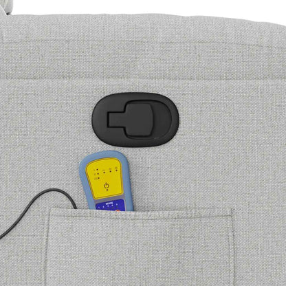 Poltrona Massaggiante Reclinabile Grigio Nuvola in Tessuto - homemem39