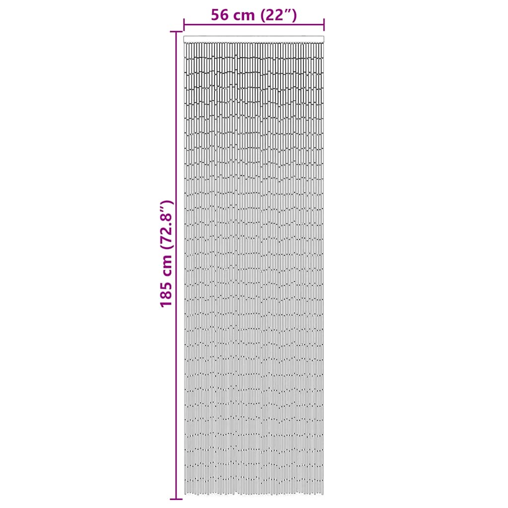 Tenda Antimosche per Porte Grigio Scuro 56x185 cm Bambù - homemem39
