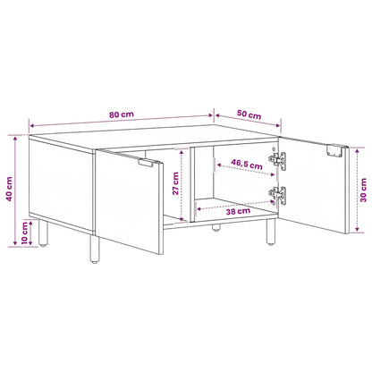 Tavolino da Salotto Nero 80x50x40 cm in Legno Multistrato