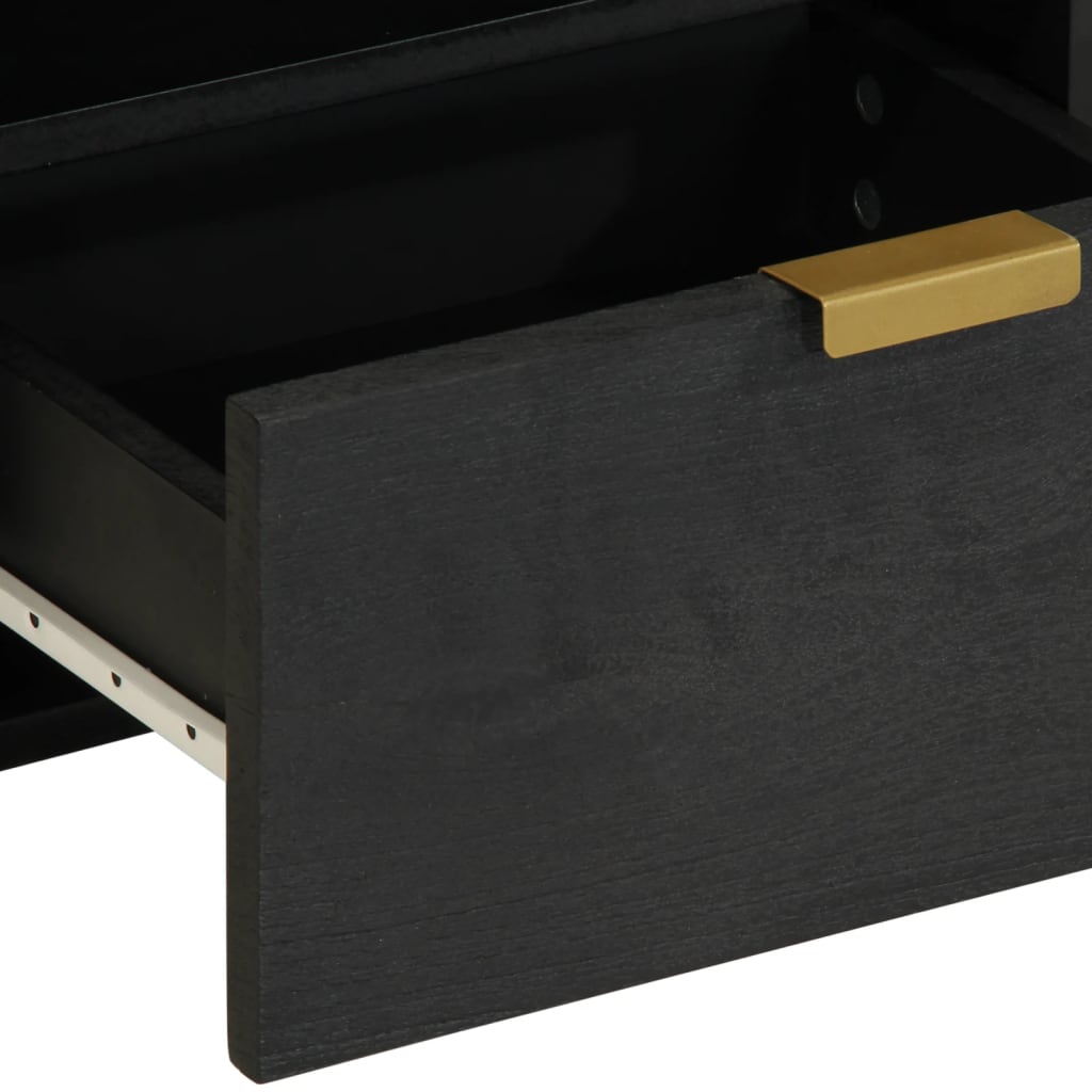 Comodino Nero 40x33x46 cm in Legno Multistrato - homemem39