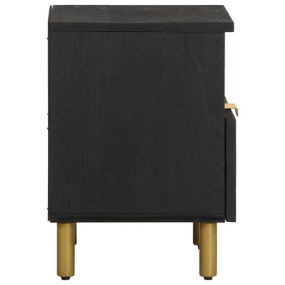 Comodino Nero 40x33x46 cm in Legno Multistrato - homemem39