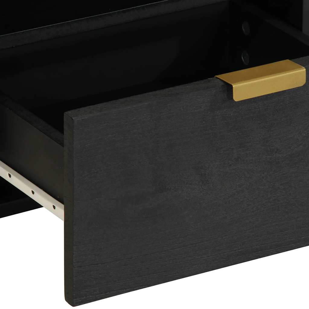 Comodino Nero 40x33x46 cm in Legno Multistrato - homemem39