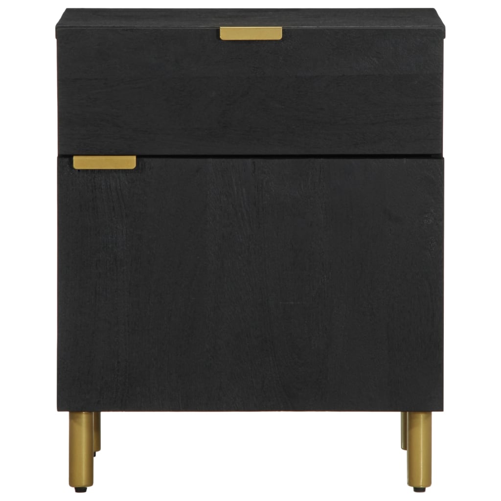 Comodino Nero 50x33x60 cm in Legno Multistrato - homemem39