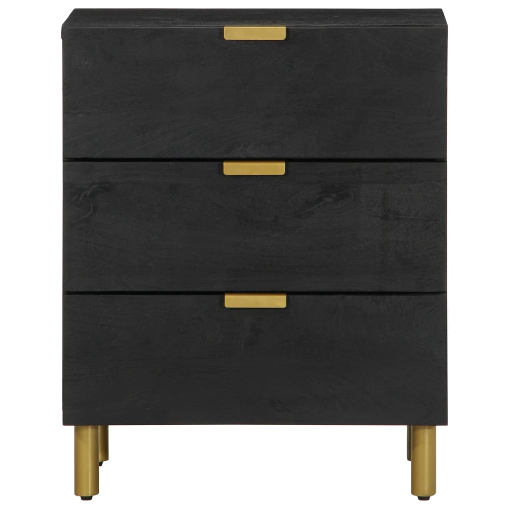 Comodino Nero 50x33x62 cm in Legno Multistrato - homemem39